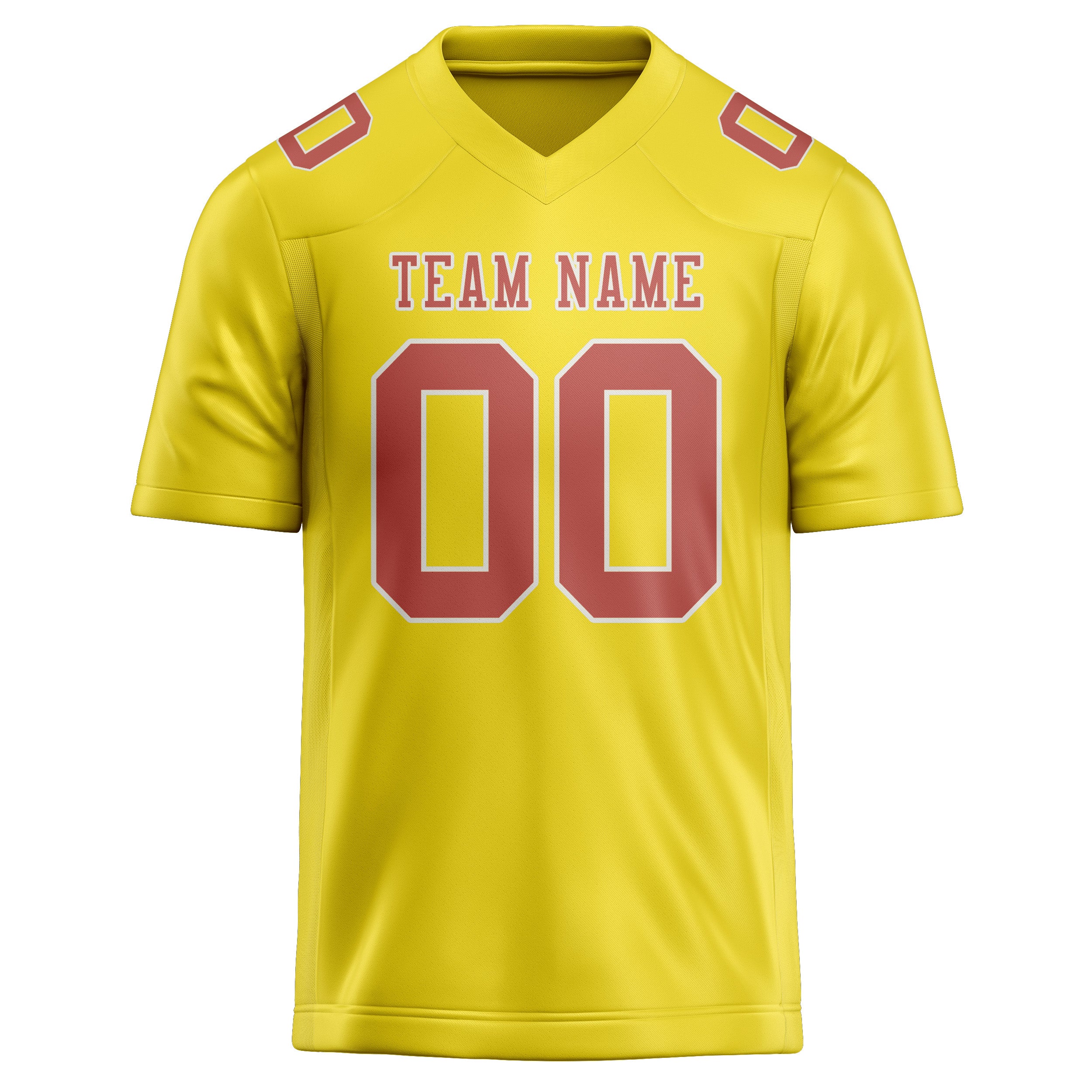 Custom Light Yellow Copper Rose Football Jersey