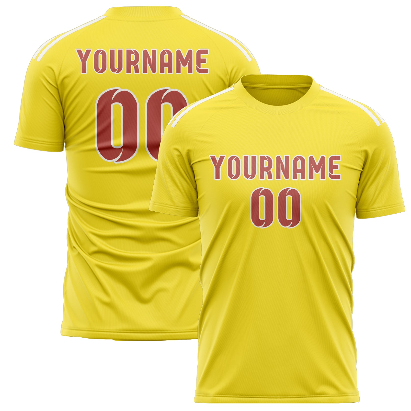 Custom Light Yellow Copper Rose Soccer Jersey