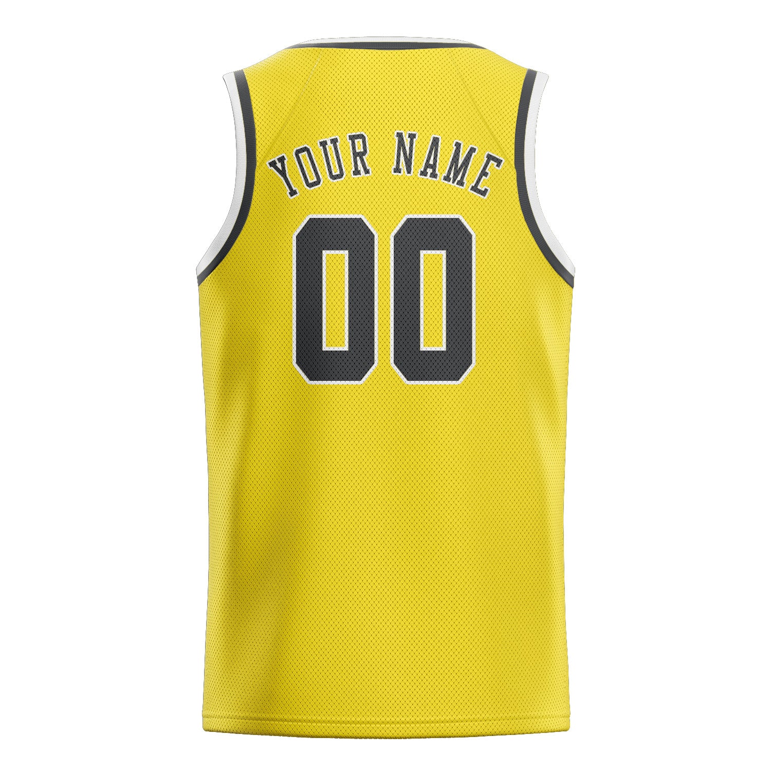 Custom Light Yellow Dark Grey Basketball Jersey