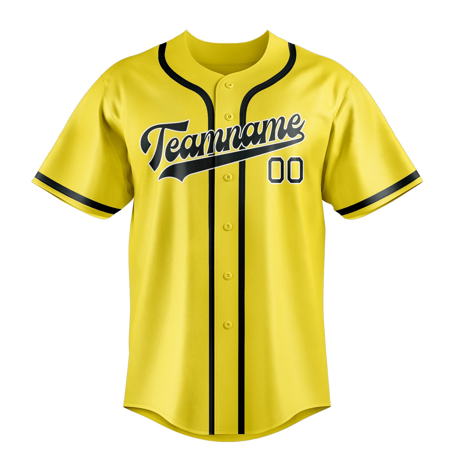 Custom Light Yellow Dark Grey Baseball Jersey