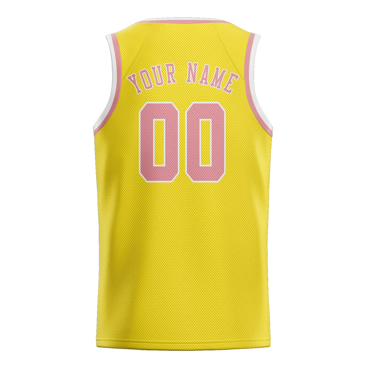 Custom Light Yellow Light Pink Basketball Jersey