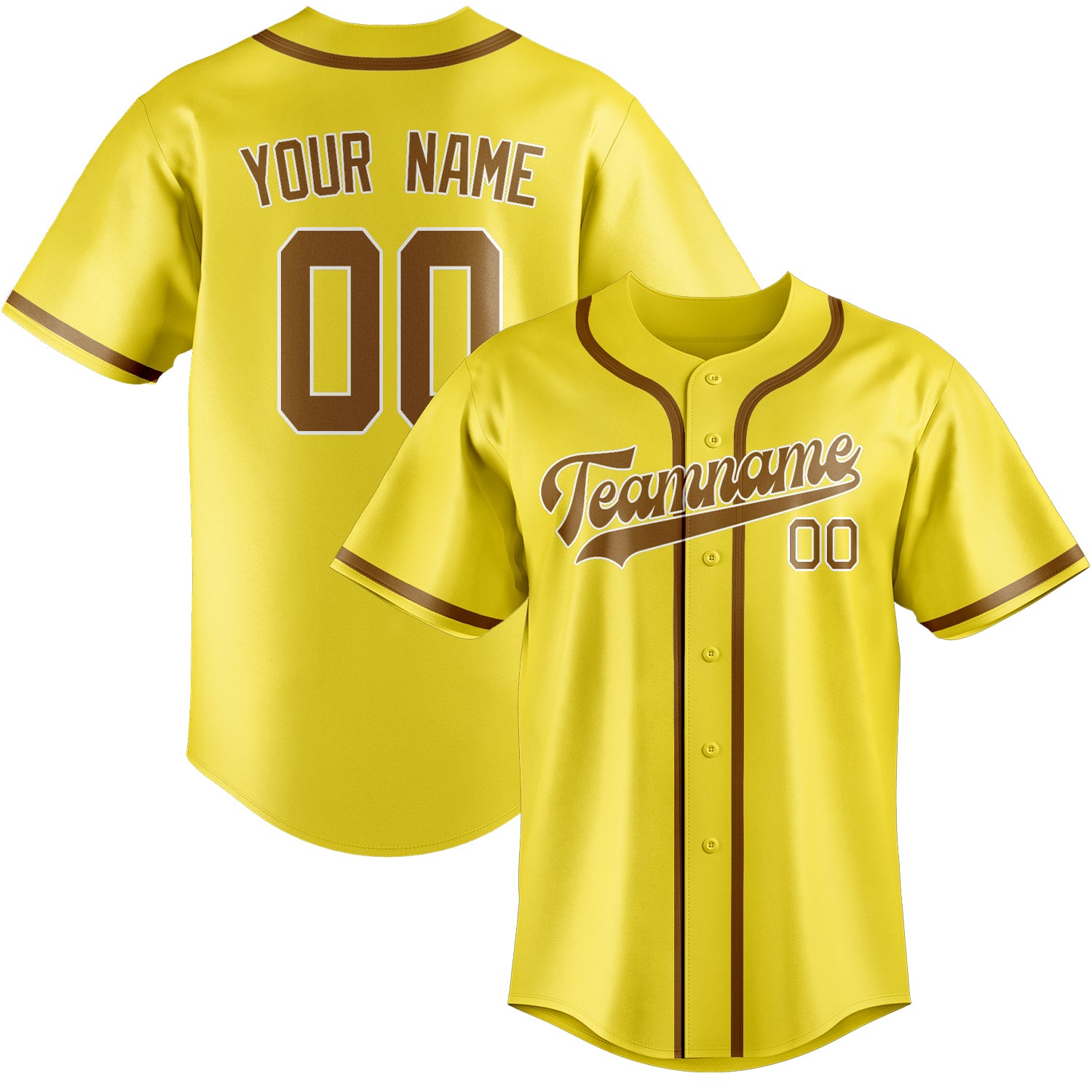 Custom Light Yellow Khaki Baseball Jersey