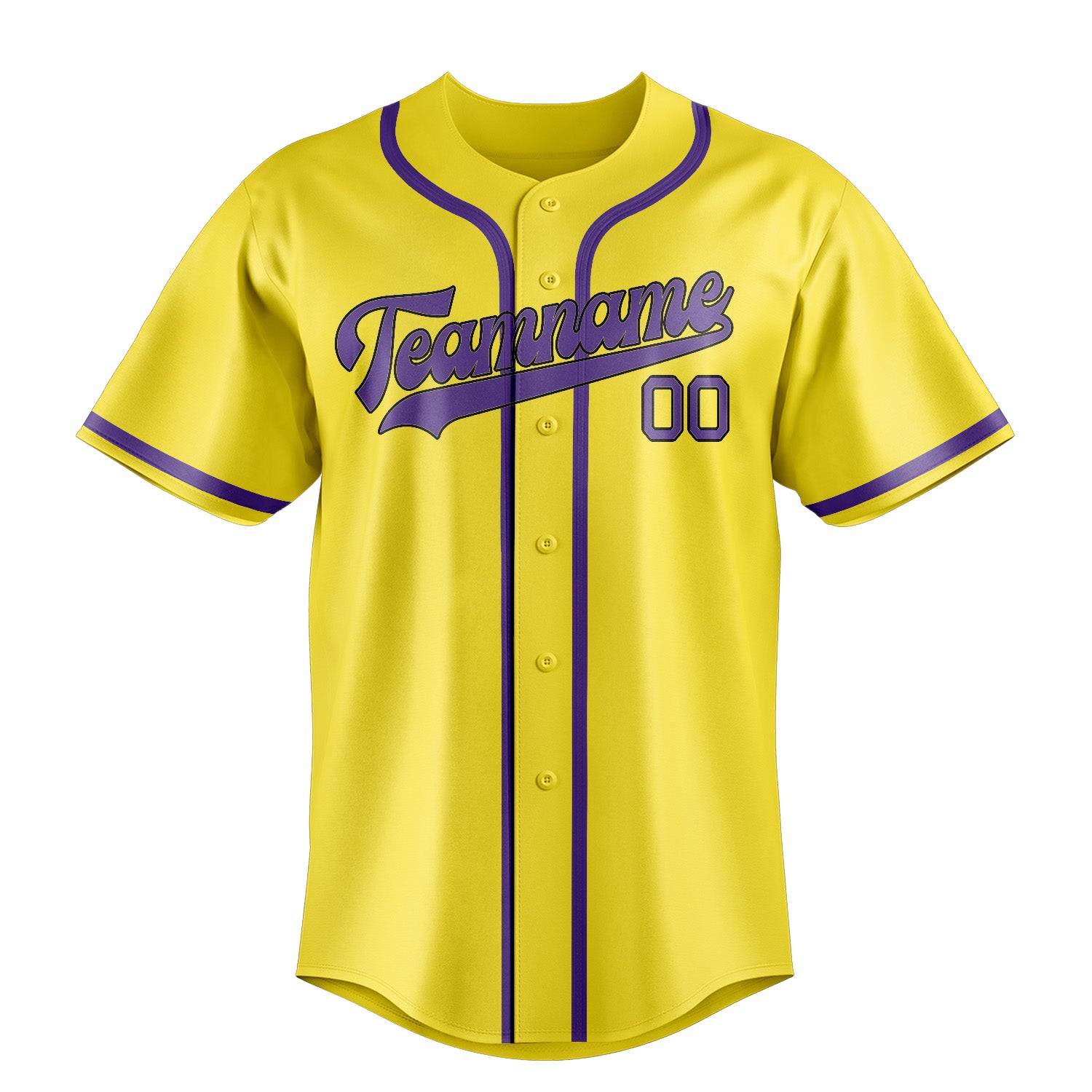 Custom Light Yellow Light Purple Baseball Jersey