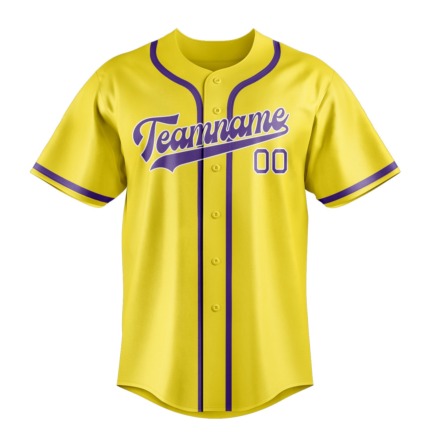 Custom Light Yellow Light Purple Baseball Jersey