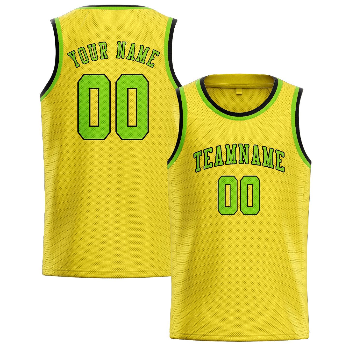 Custom Light Yellow Emerald Green Basketball Jersey