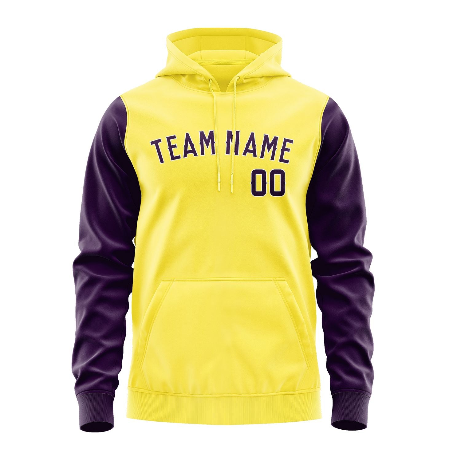 Custom Light Yellow Purple Hoodie 2626070726B31807