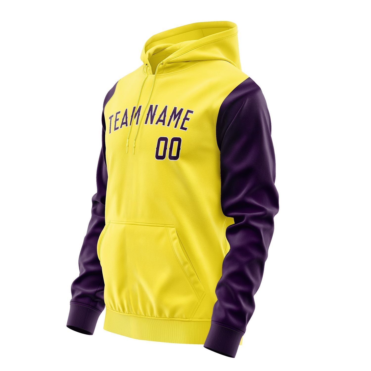Custom Light Yellow Purple Hoodie 2626070726B31807