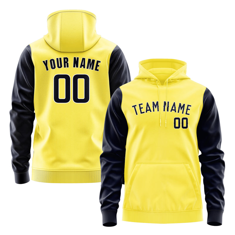Custom Light Yellow Navy Hoodie 2626111126B31811
