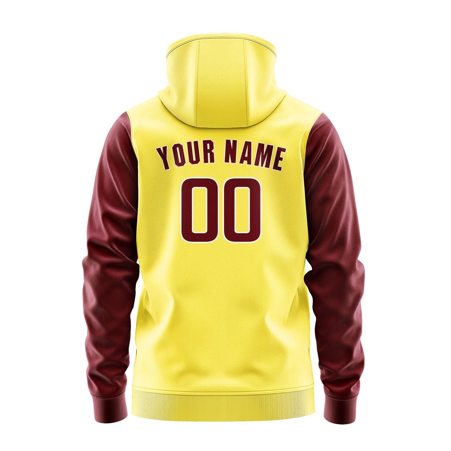 Custom Light Yellow Crimson Red Hoodie 2626151526B31815
