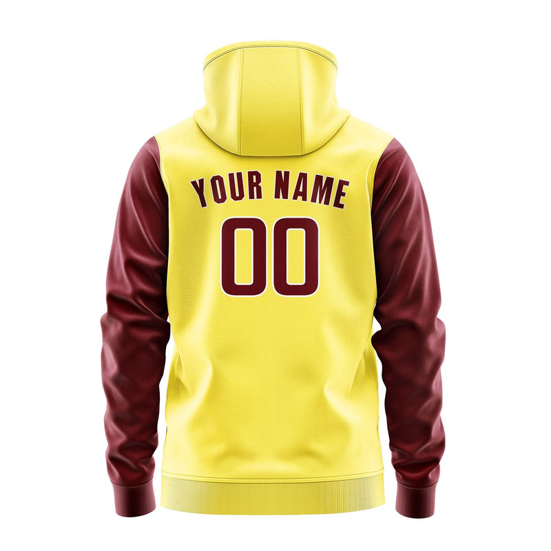 Custom Light Yellow Crimson Red Hoodie 2626151526B31815