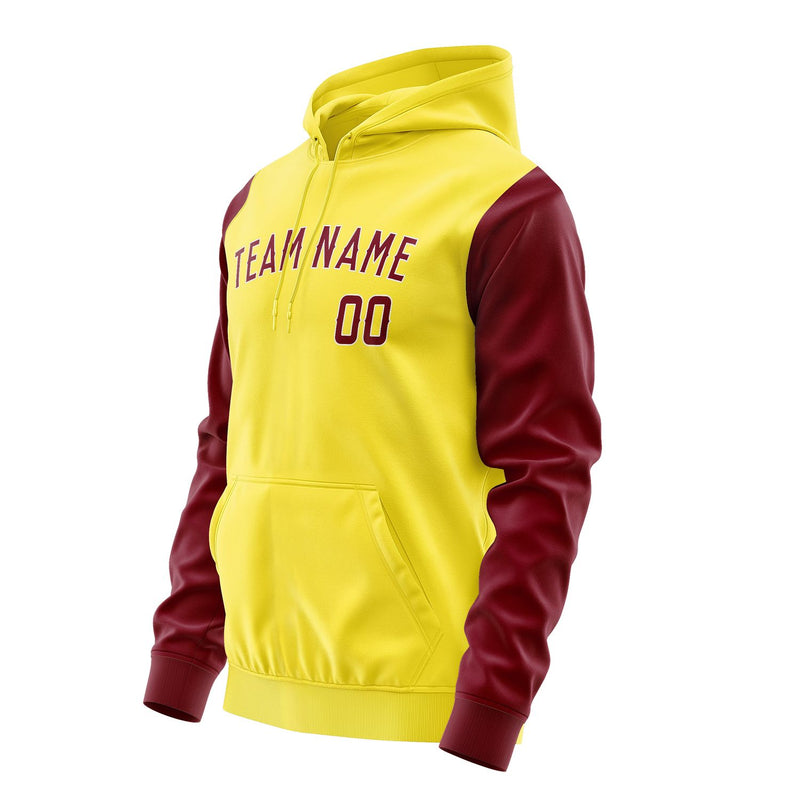 Custom Light Yellow Crimson Red Hoodie 2626151526B31815