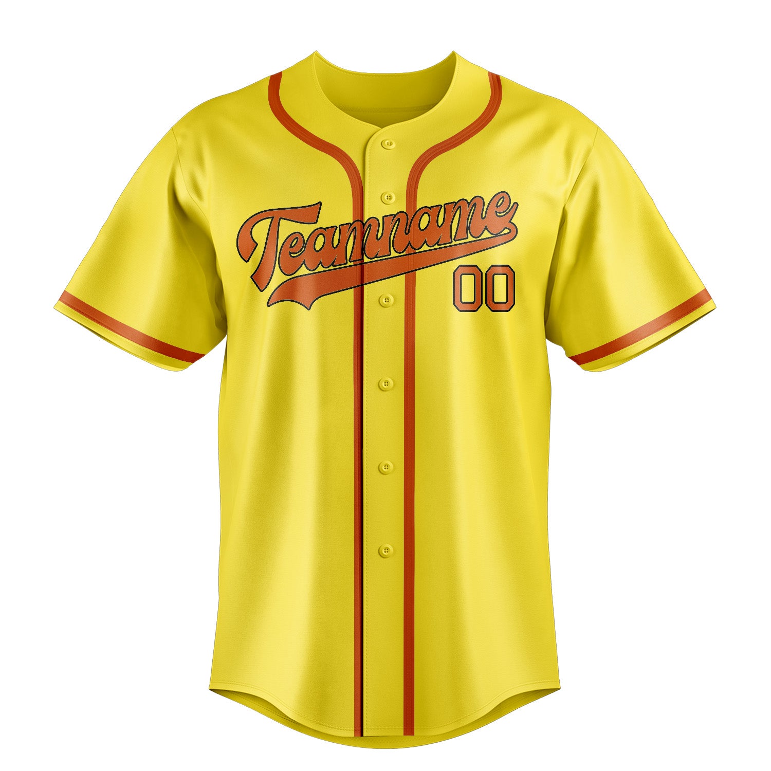 Custom Light Yellow Orange Baseball Jersey