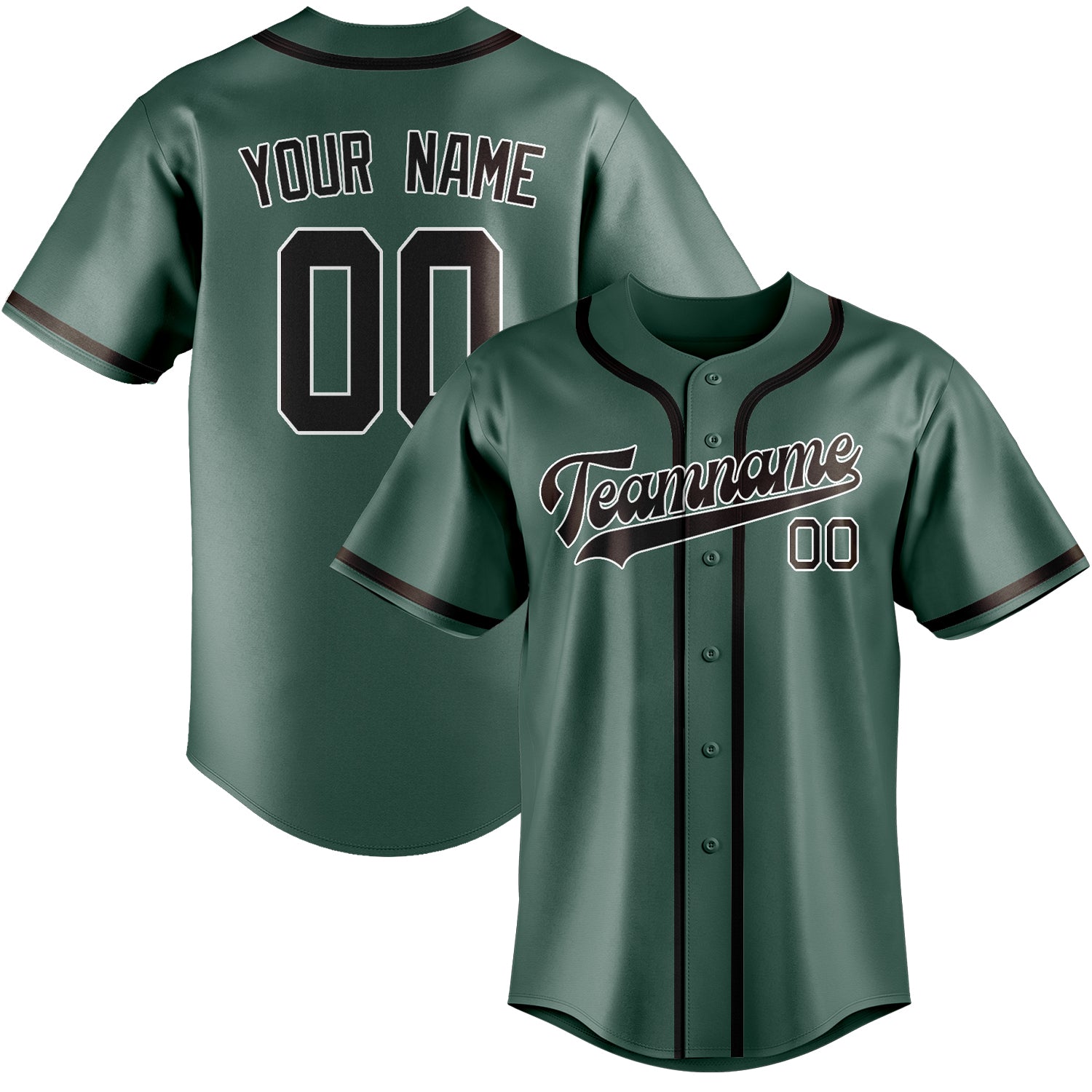 Custom Blue Green Brown Baseball Jersey