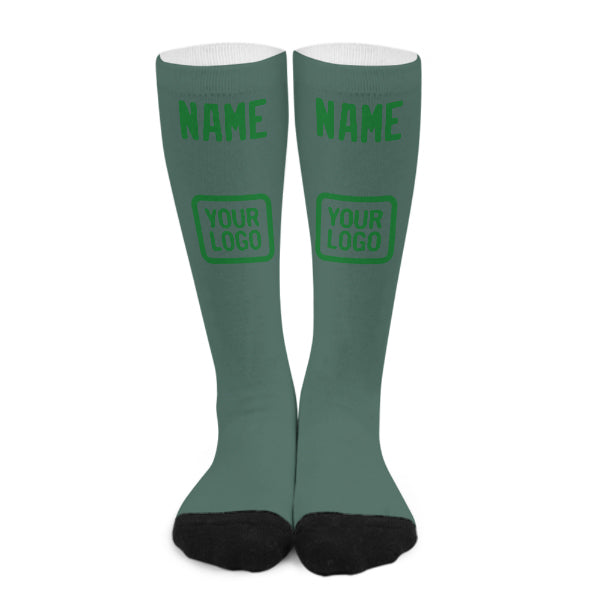 Custom Blue Green Emerald Green Knee-High Sock