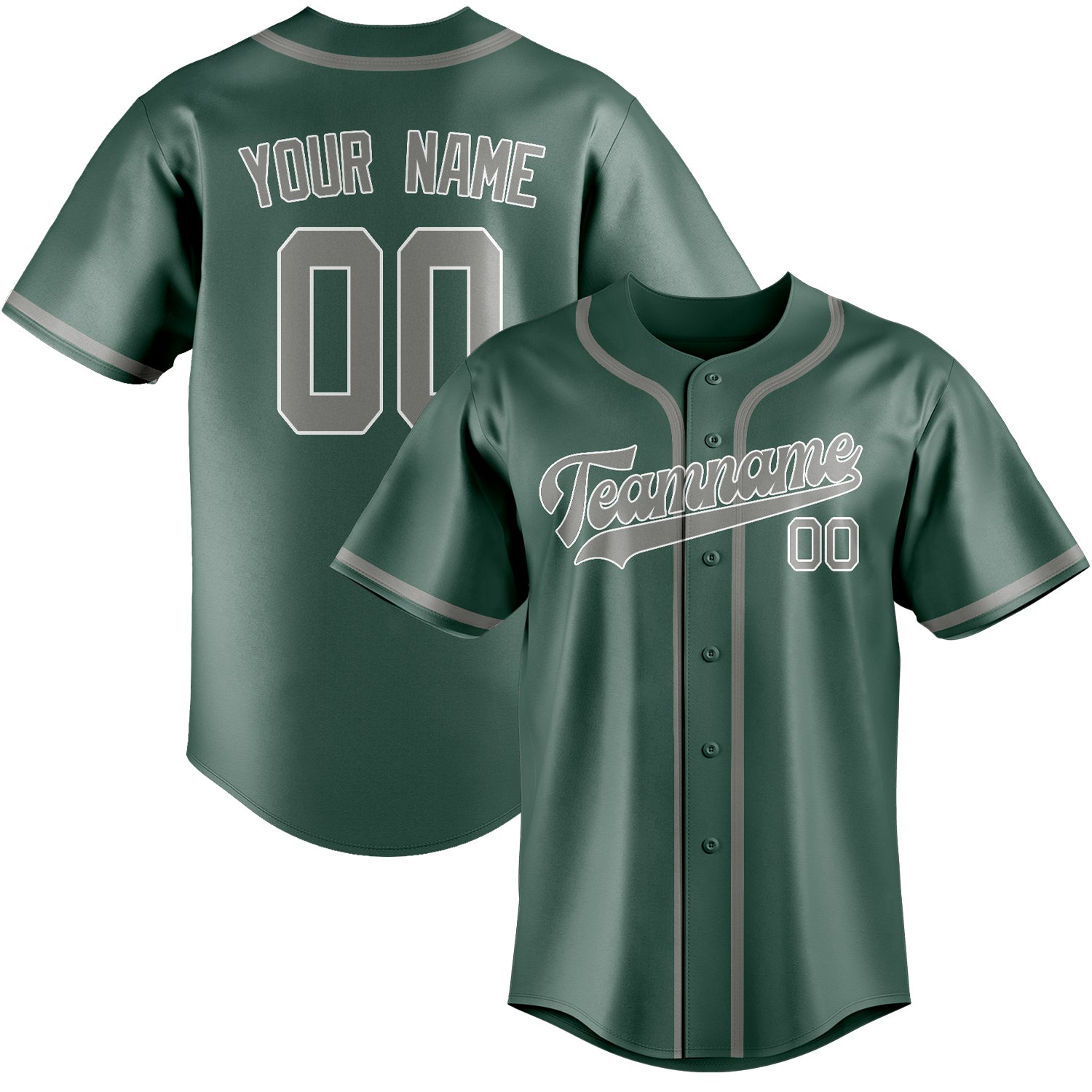 Custom Blue Green Gray Baseball Jersey
