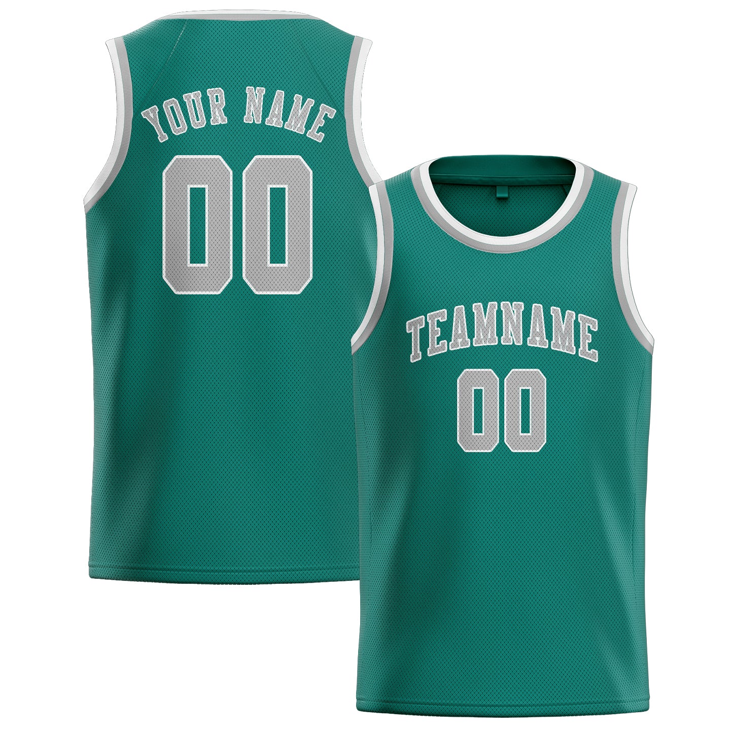 Custom Blue Green Gray Basketball Jersey