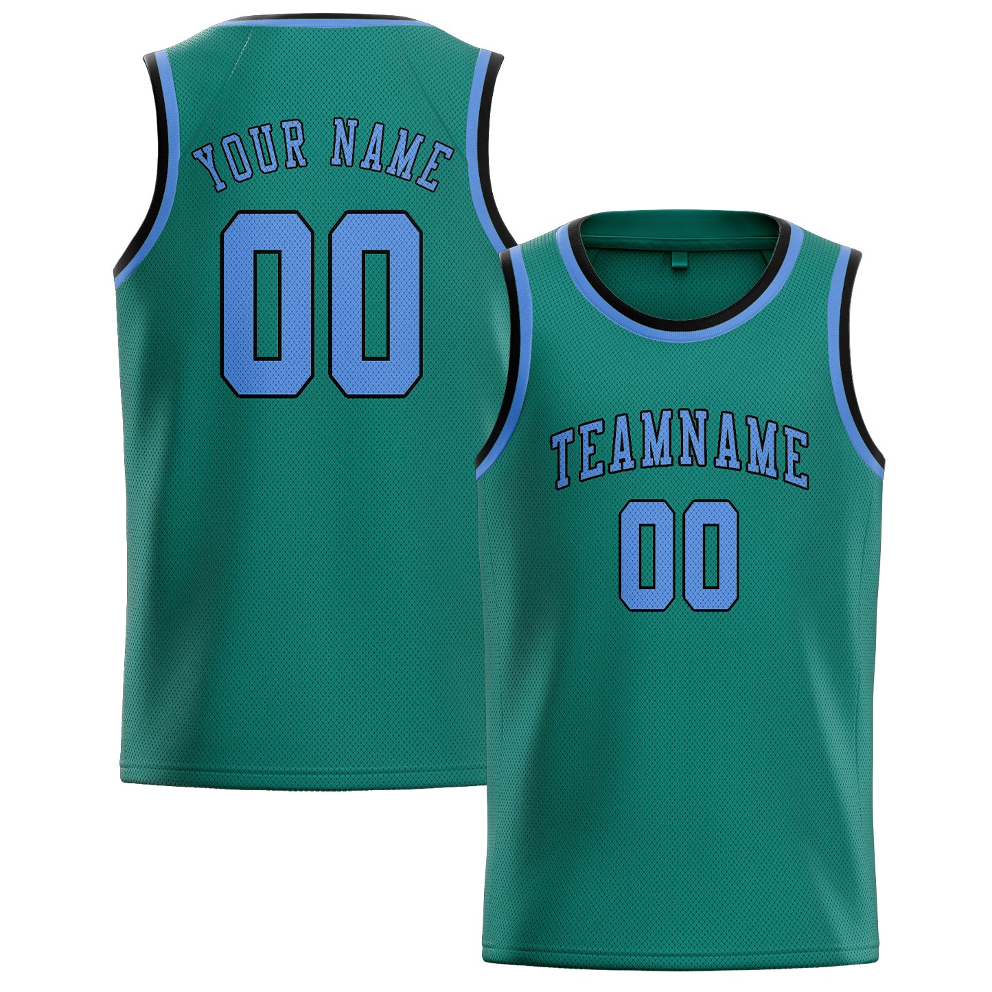 Custom Blue Green Light Blue Basketball Jersey
