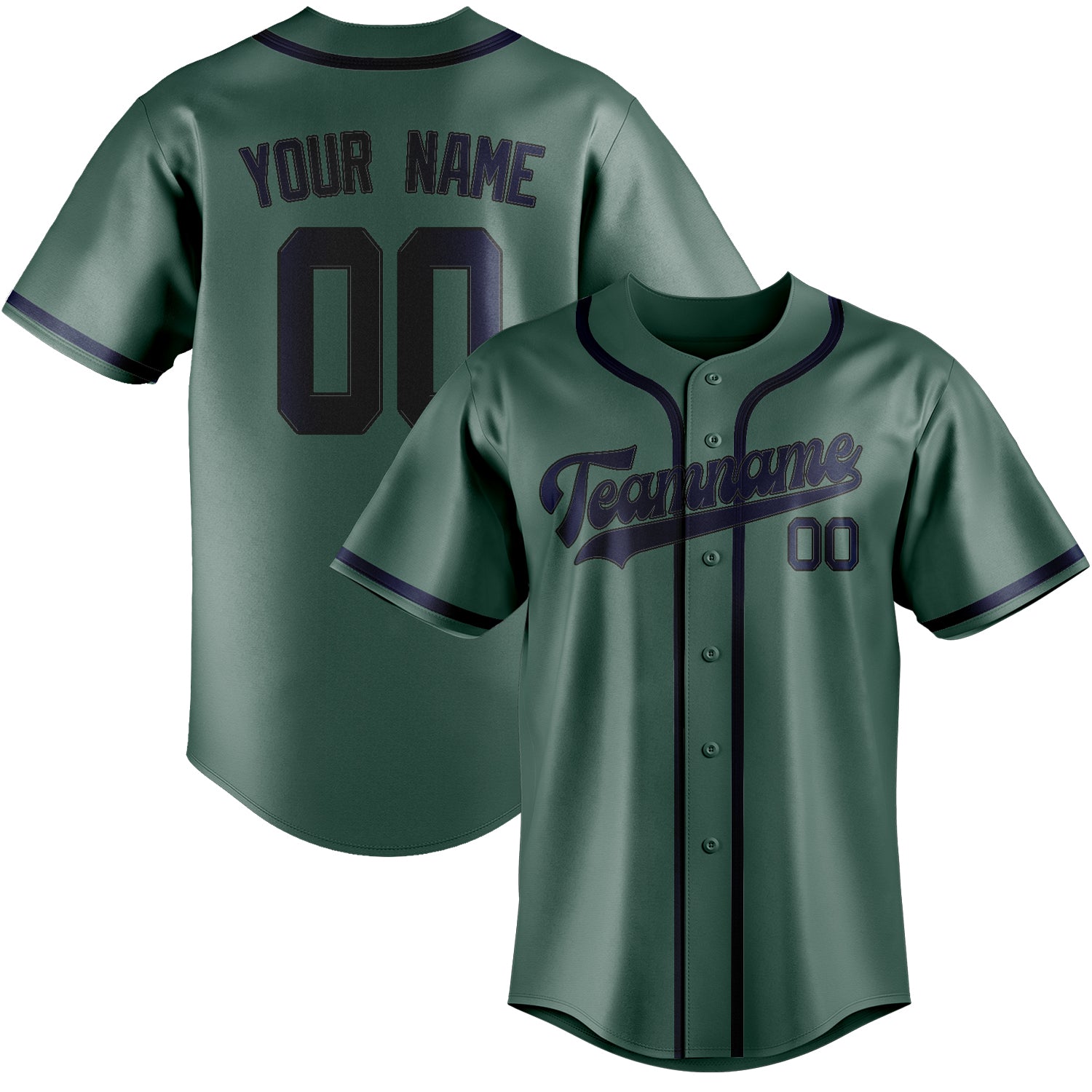 Custom Blue Green Blue Baseball Jersey