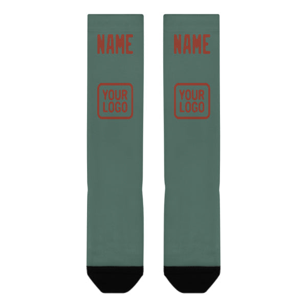 Custom Blue Green Coral Red Knee-High Sock