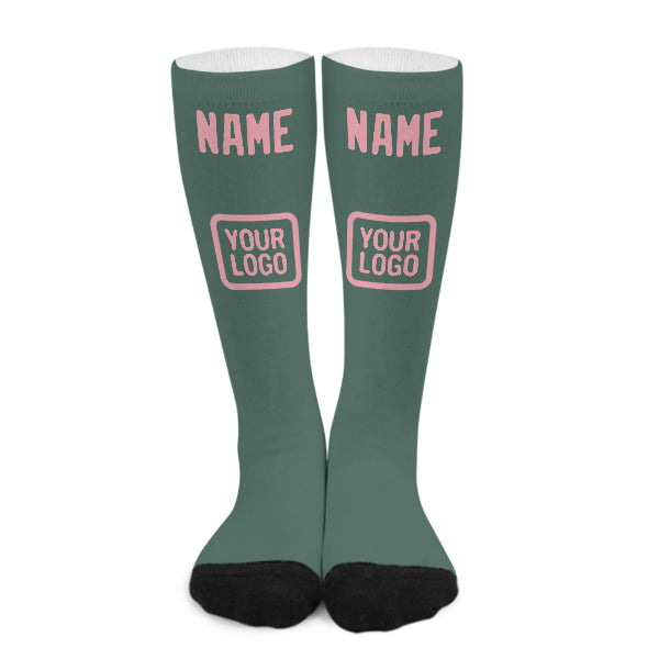 Custom Blue Green Light Pink Knee-High Sock