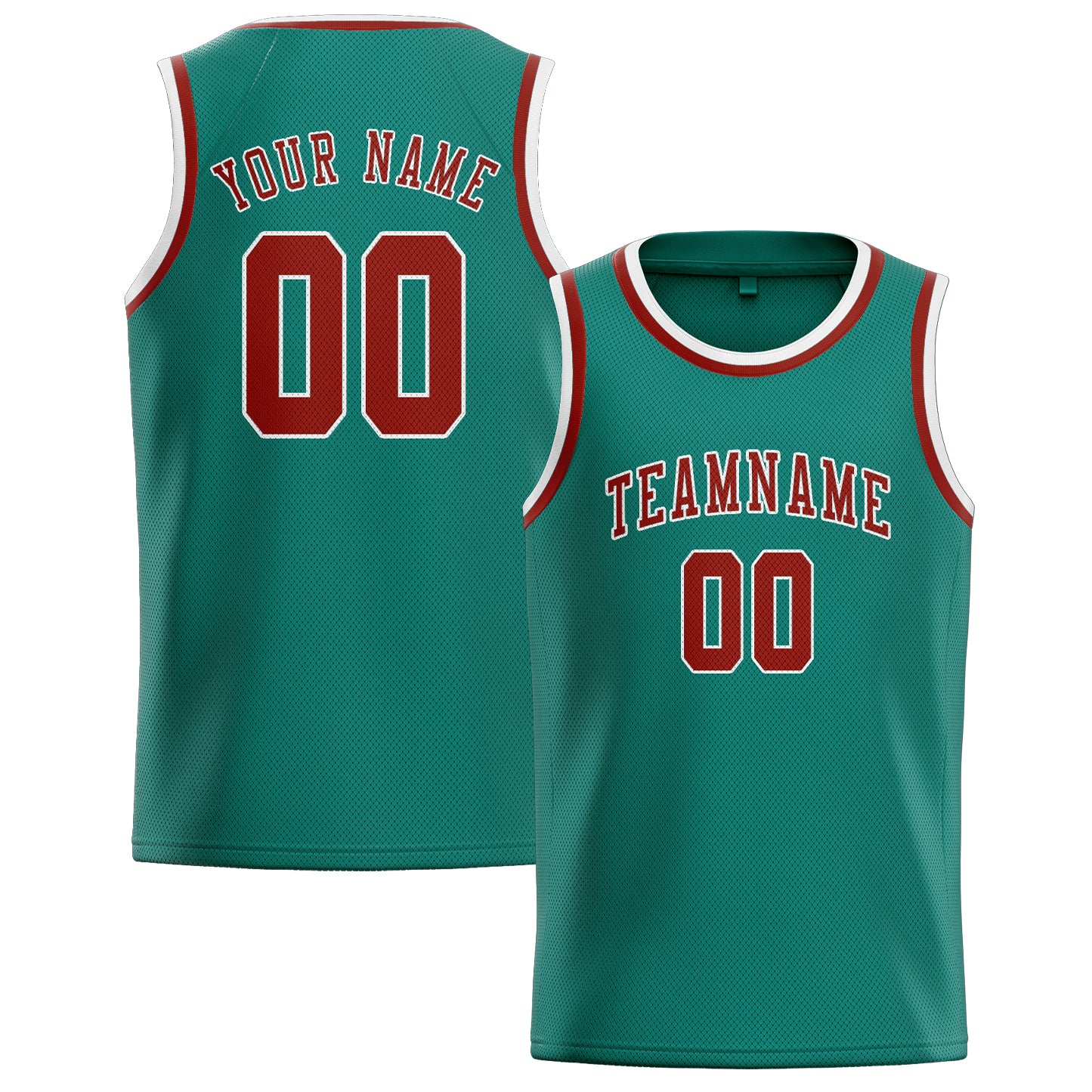 Custom Blue Green Coral Red Basketball Jersey