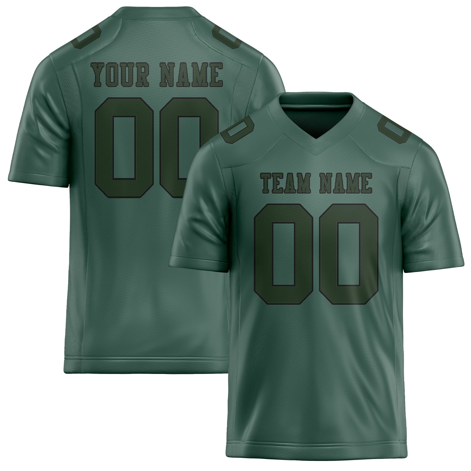 Custom Blue Green Dark Green Football Jersey