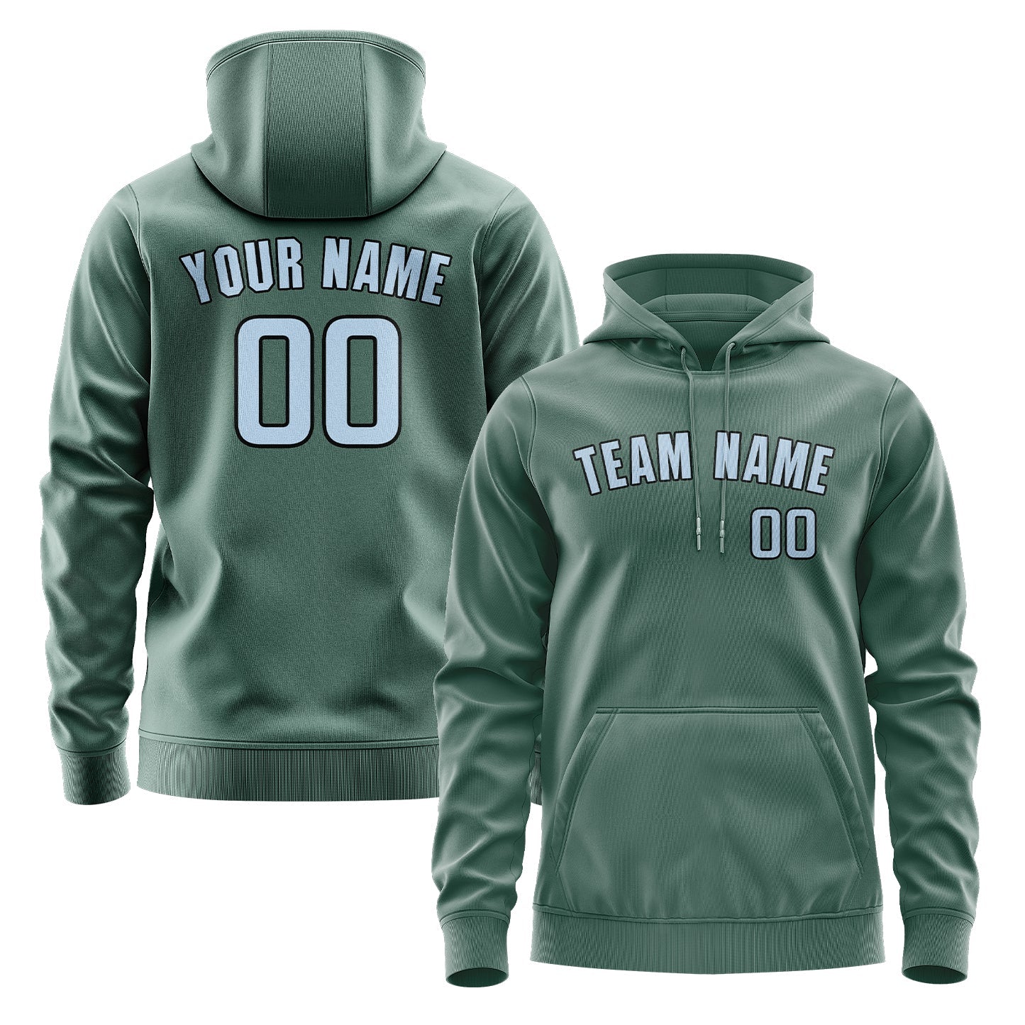 Custom Blue Green Light Blue Hoodie