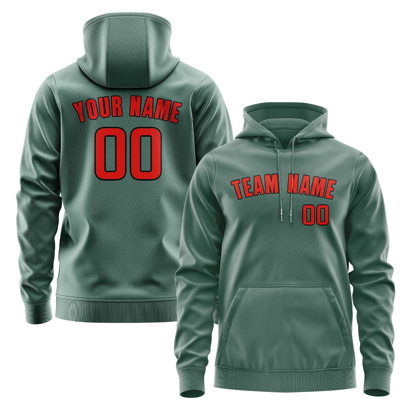 Custom Blue Green Orange Red Hoodie