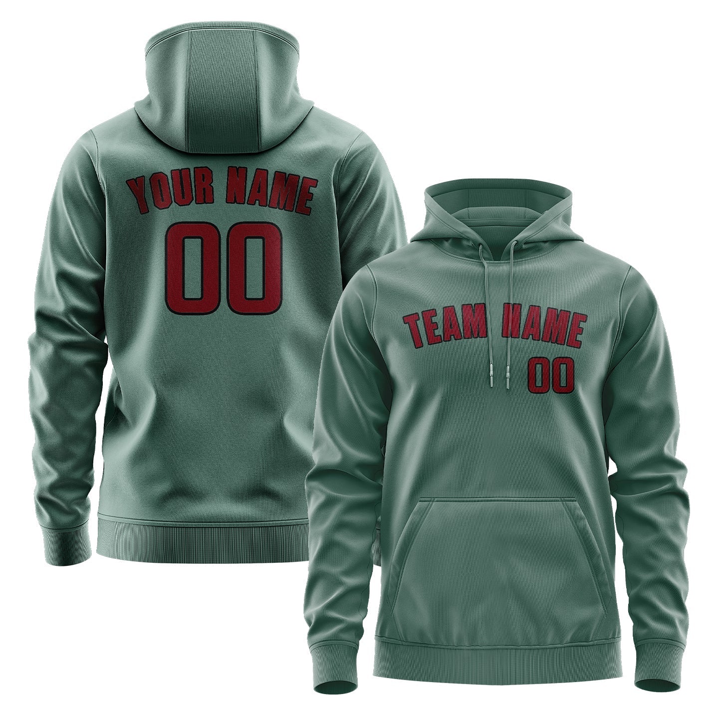 Custom Blue Green Crimson Red Hoodie