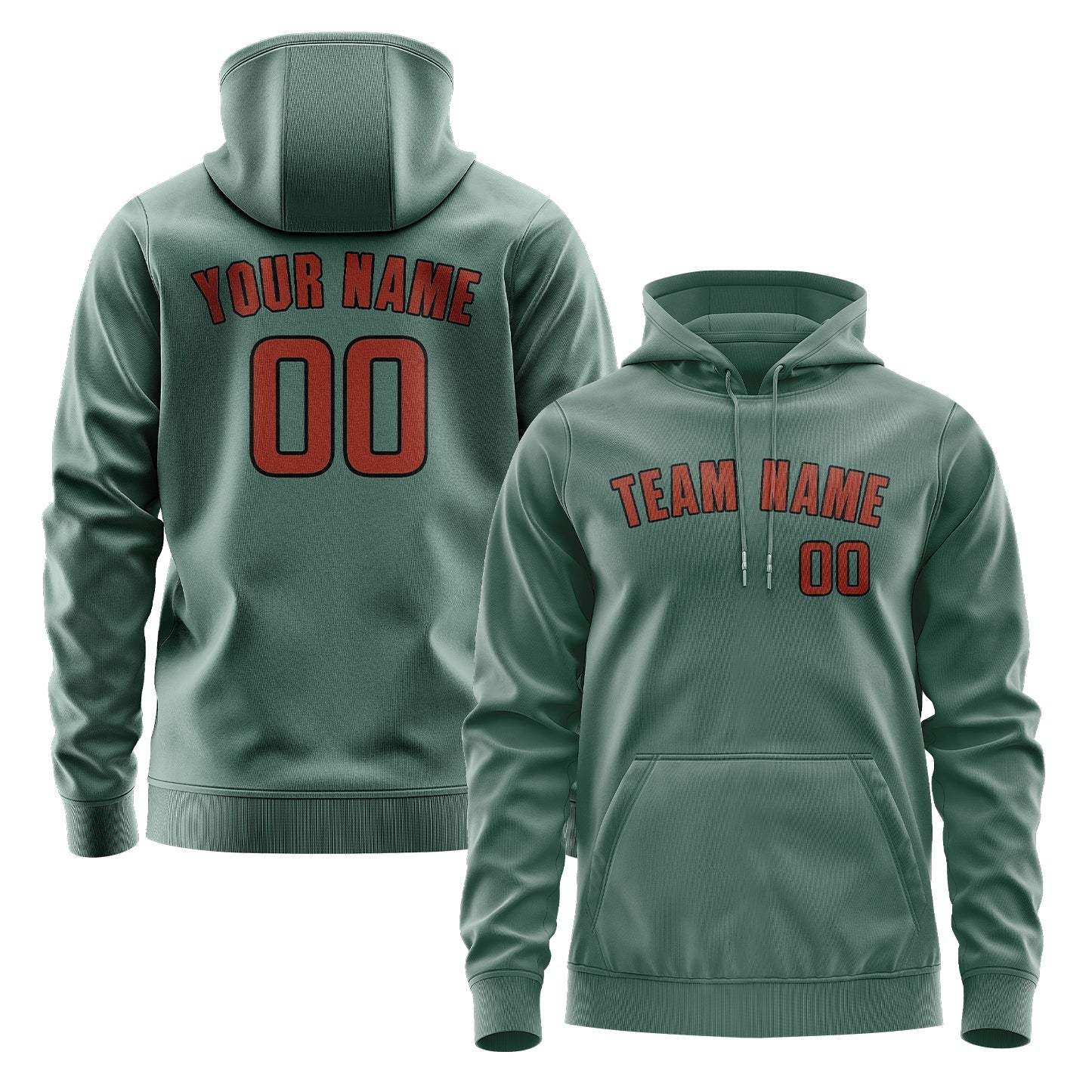 Custom Blue Green Coral Red Hoodie