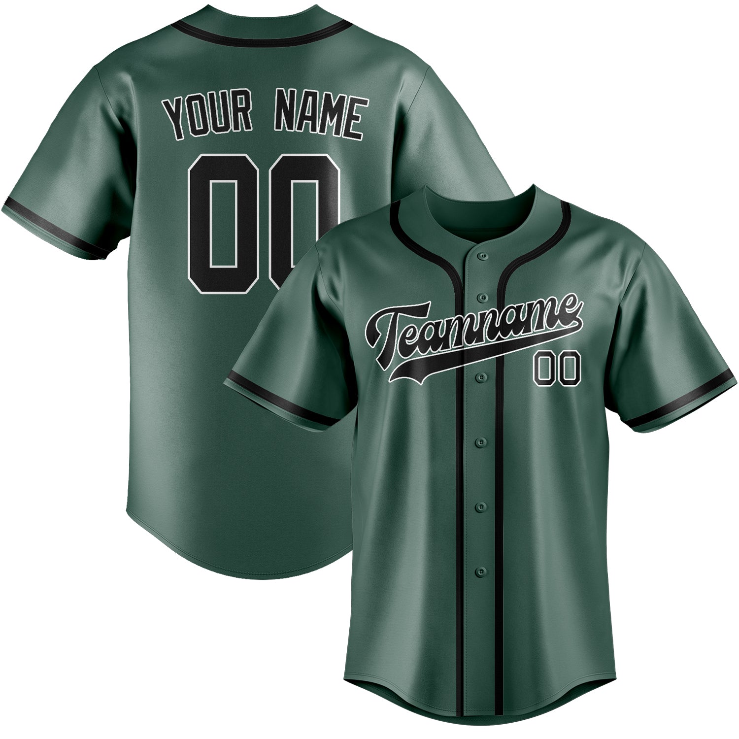 Custom Blue Green Black Baseball Jersey