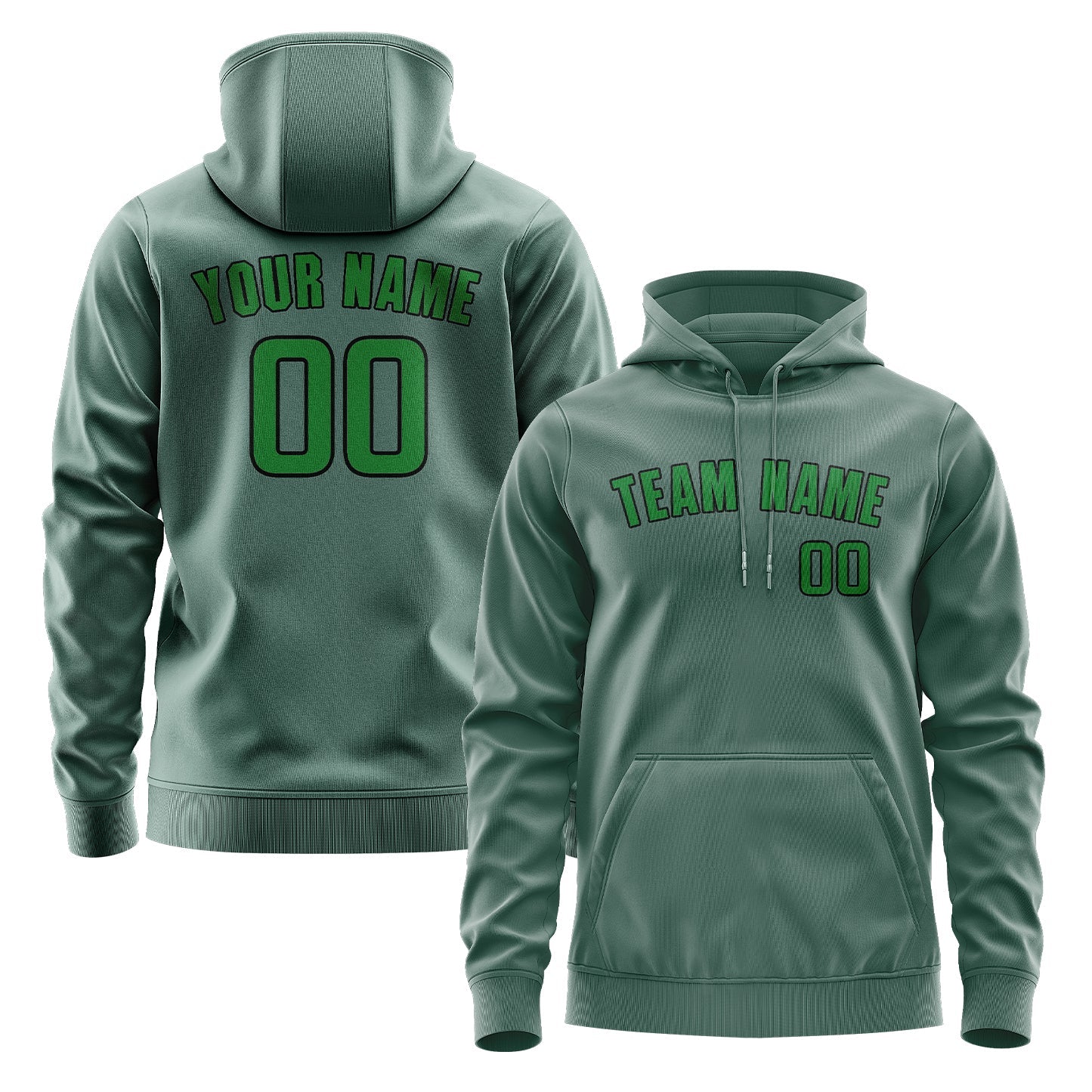 Custom Blue Green Emerald Green Hoodie