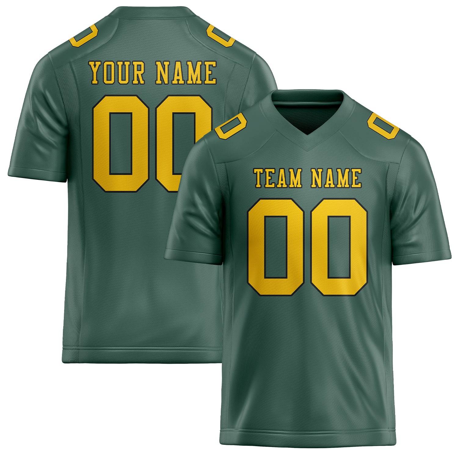 Custom Blue Green Gold Football Jersey