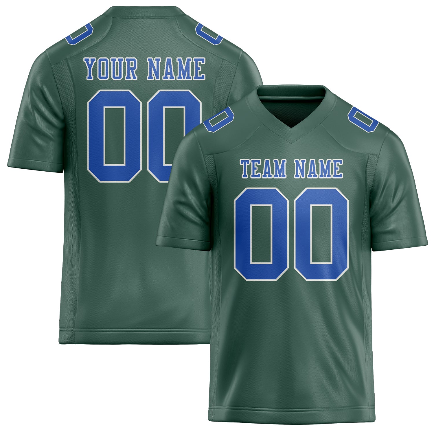 Custom Blue Green Sky Blue Football Jersey