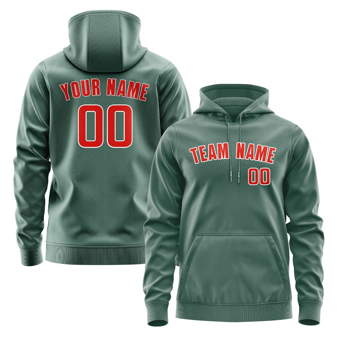 Custom Blue Green Orange Red Hoodie