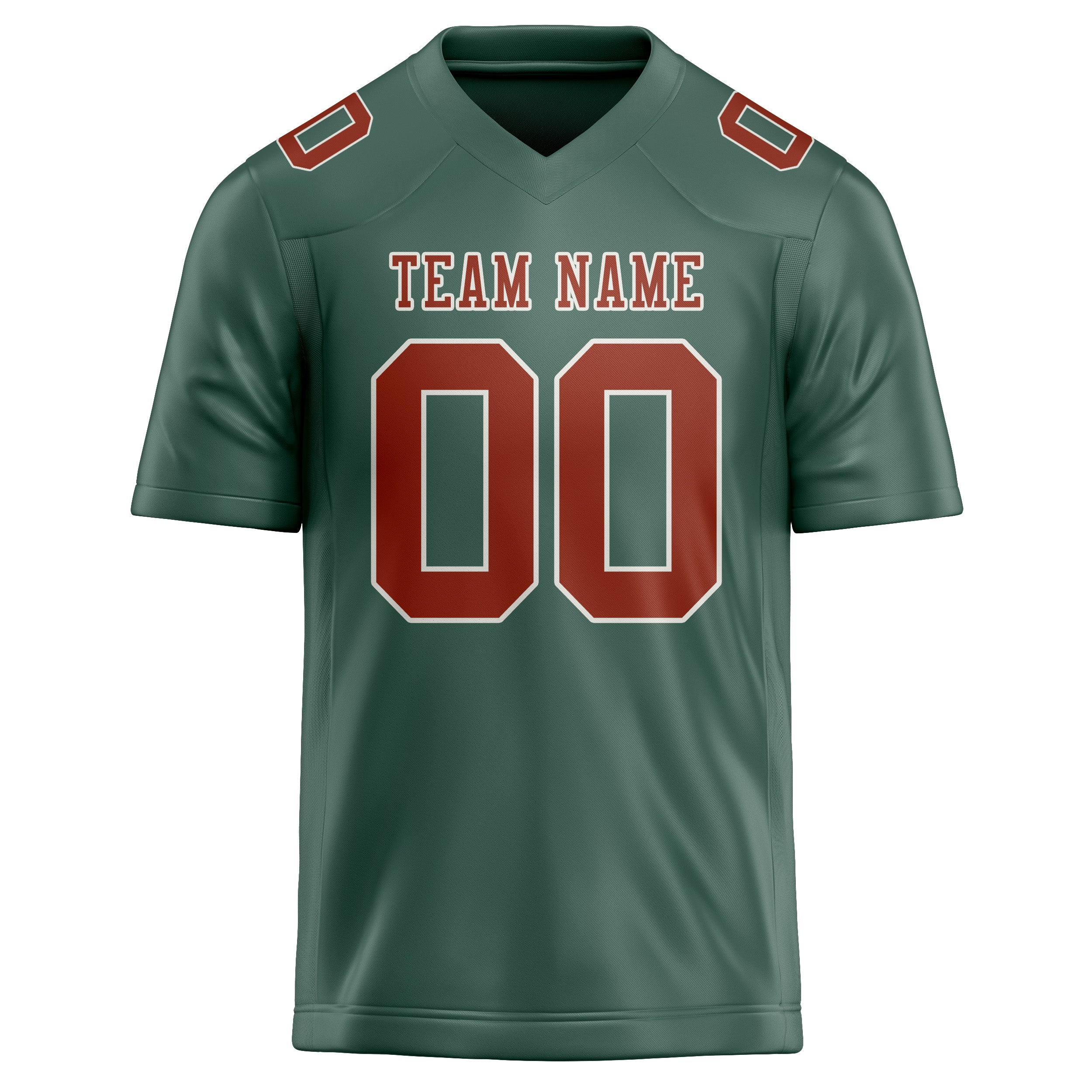 Custom Blue Green Coral Red Football Jersey