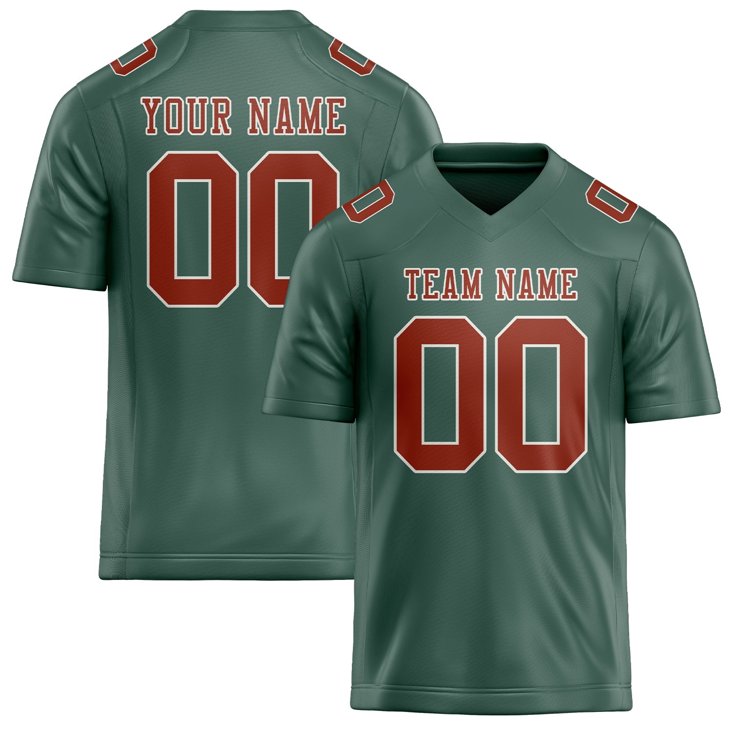 Custom Blue Green Coral Red Football Jersey