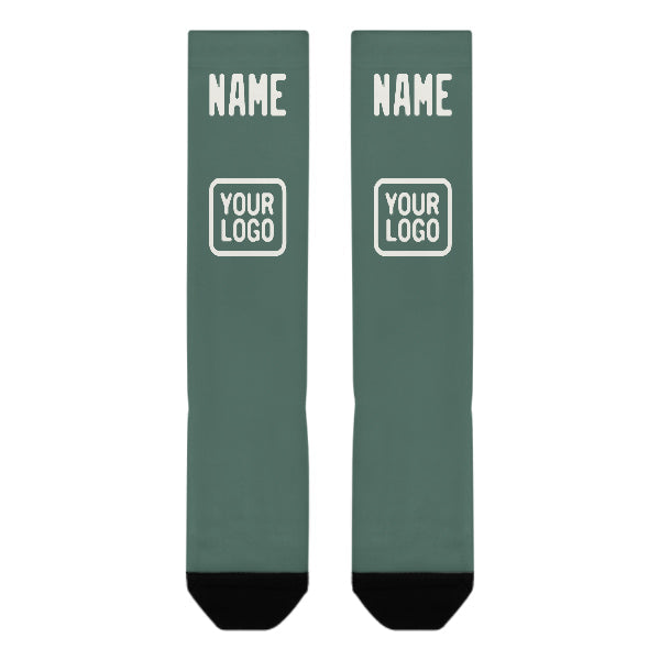 Custom Blue Green White Knee-High Sock