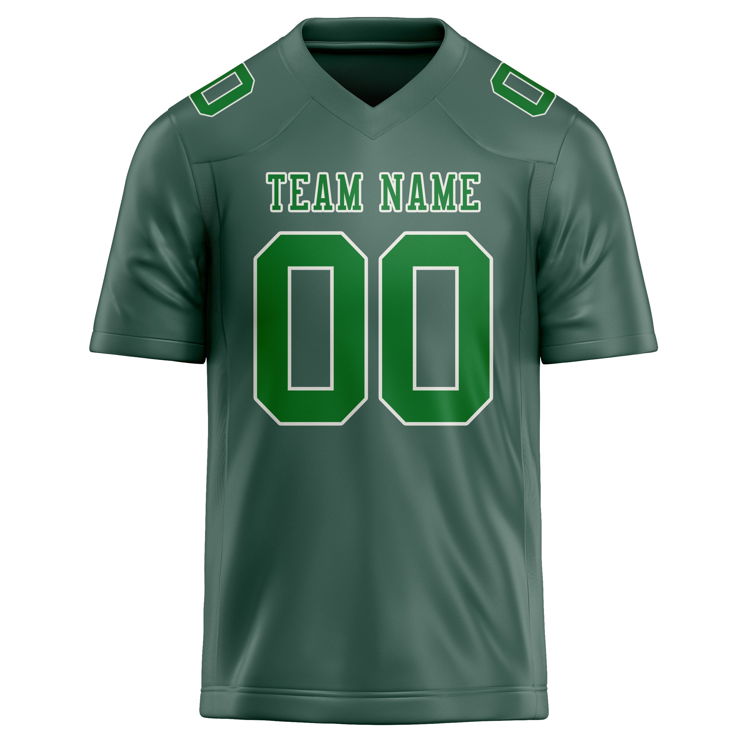 Custom Blue Green Emerald Green Football Jersey