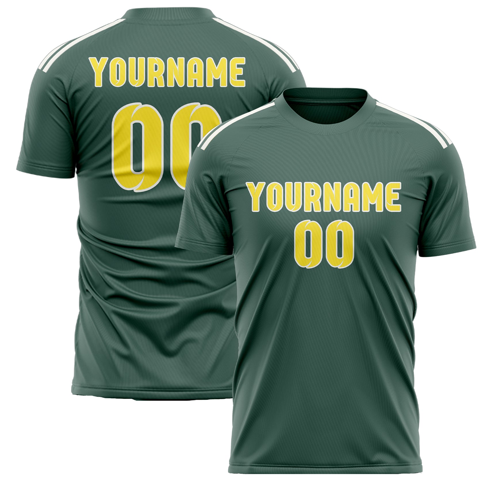 Custom Blue Green Light Yellow Soccer Jersey