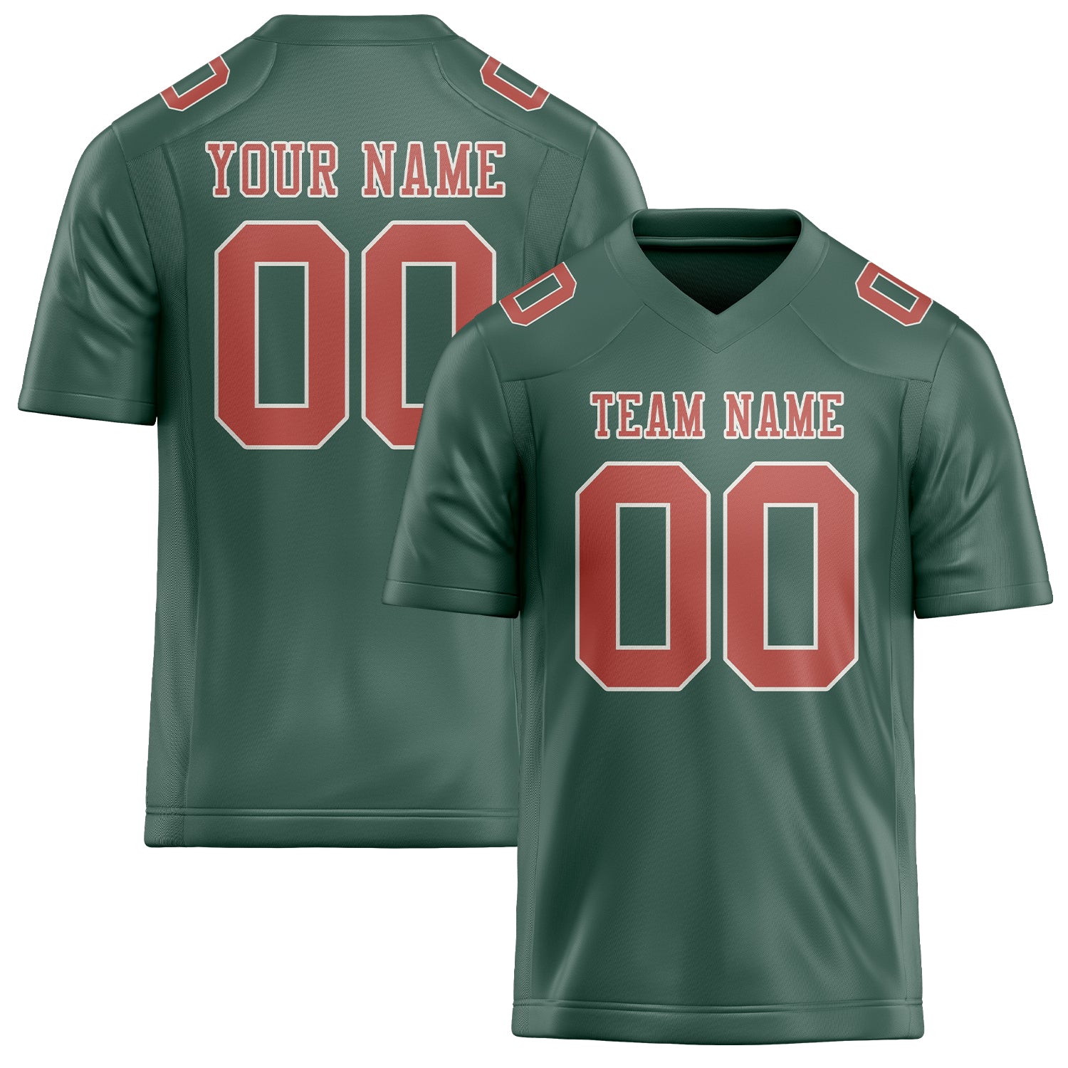Custom Blue Green Copper Rose Football Jersey