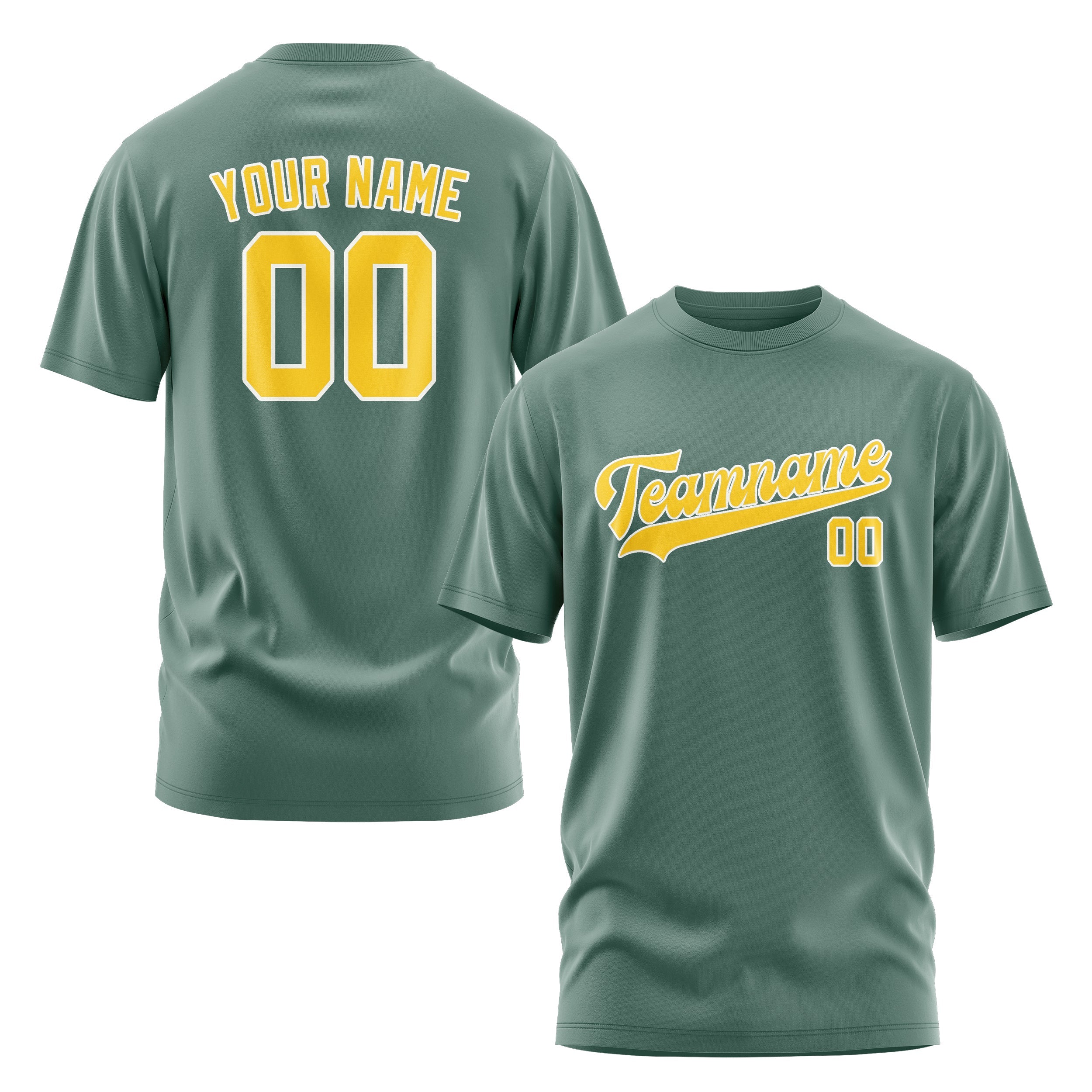 Custom Blue Green Gold T-Shirt