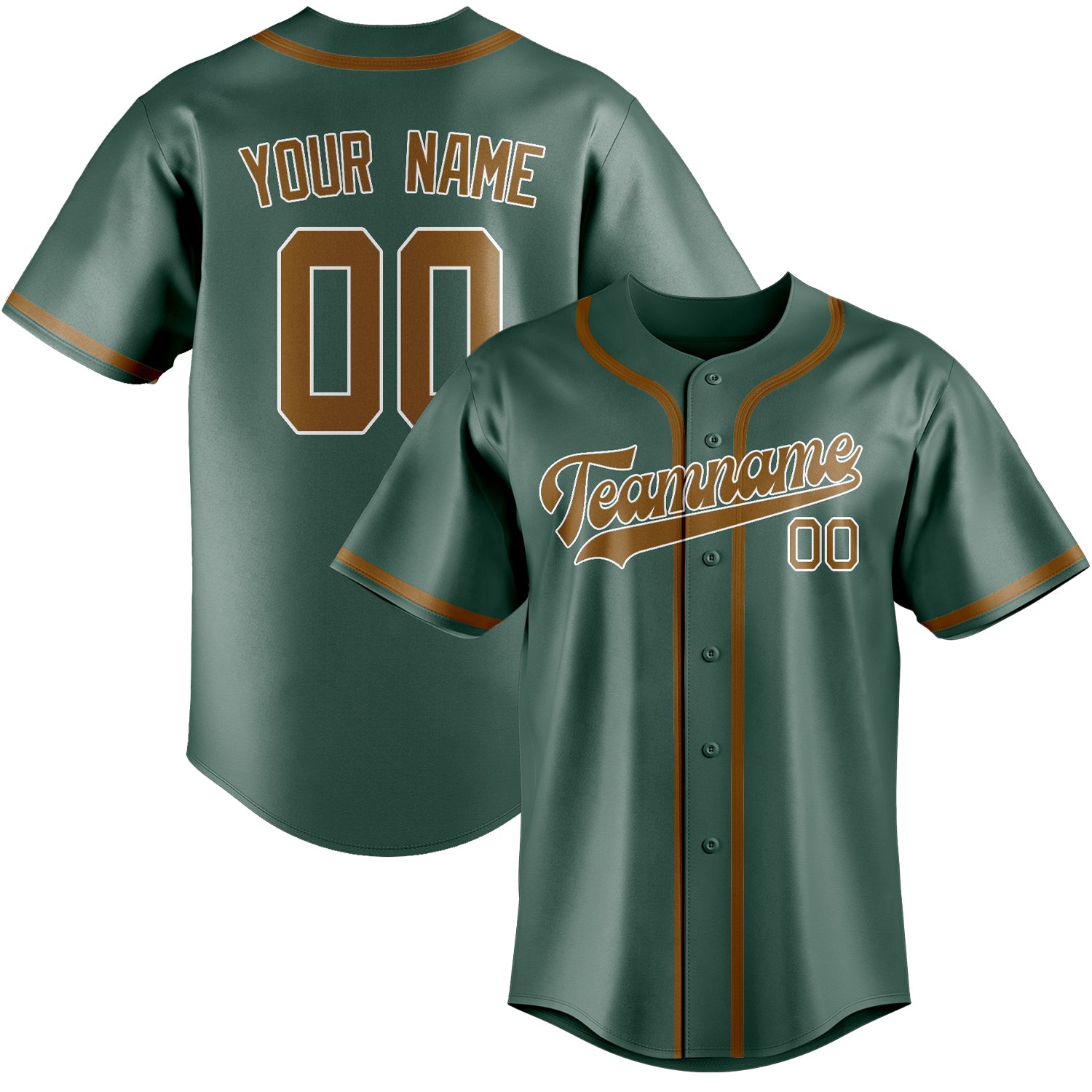 Custom Blue Green Khaki Baseball Jersey