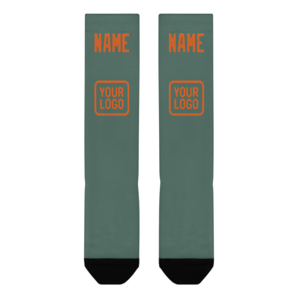 Custom Blue Green Orange Knee-High Sock