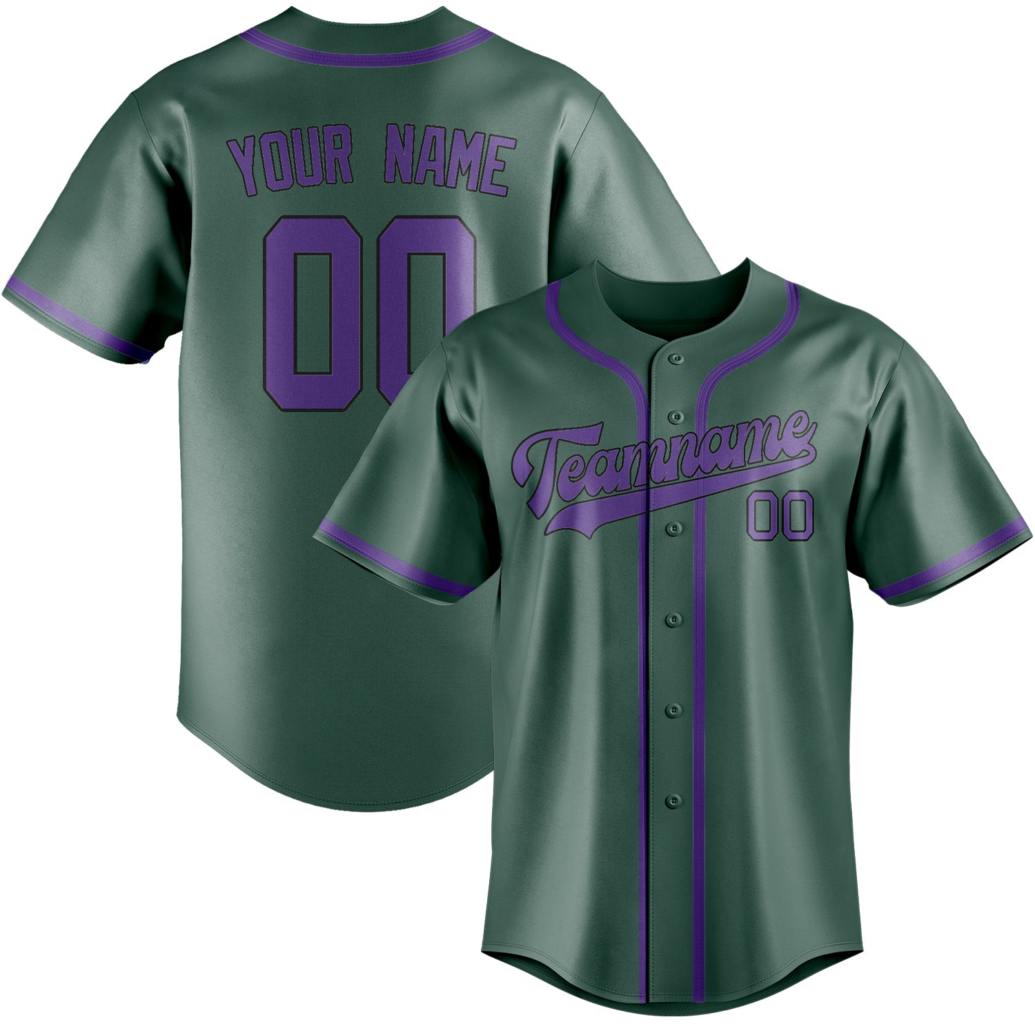 Custom Blue Green Light Purple Baseball Jersey
