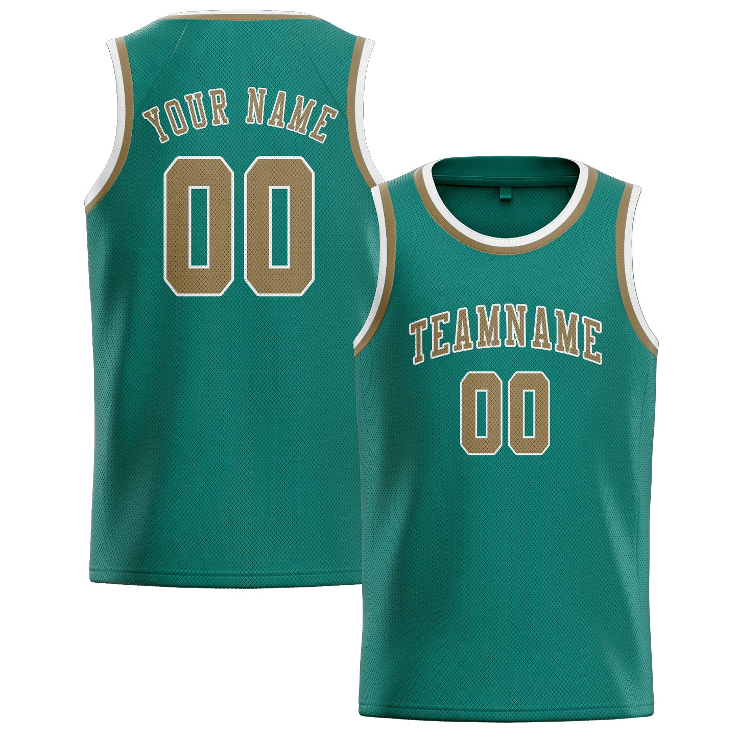 Custom Blue Green Light Khaki Basketball Jersey