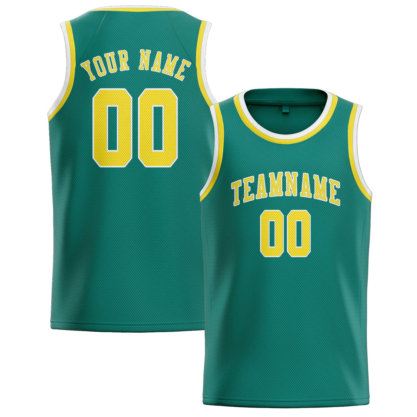 Custom Blue Green Light Yellow Basketball Jersey