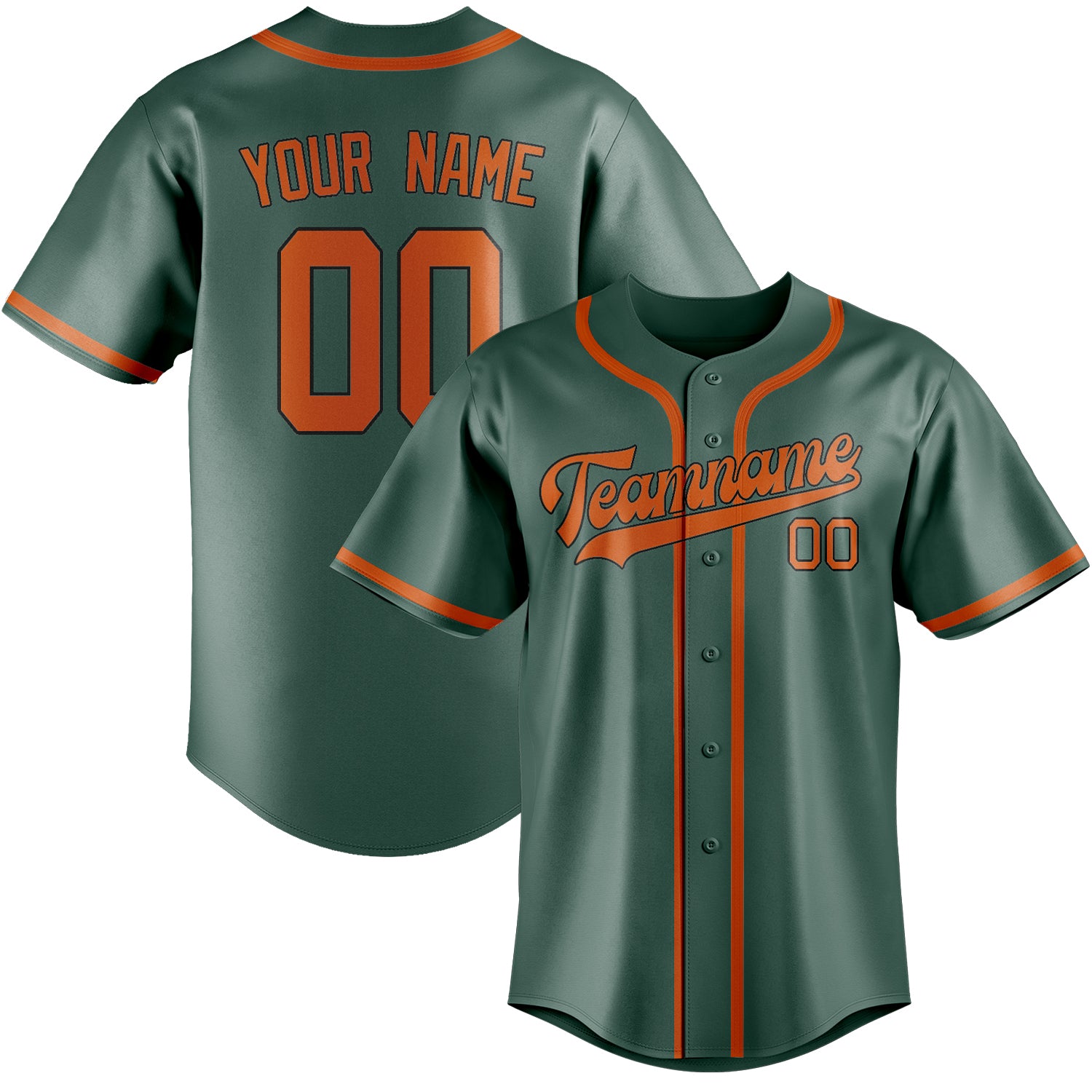 Custom Blue Green Orange Baseball Jersey