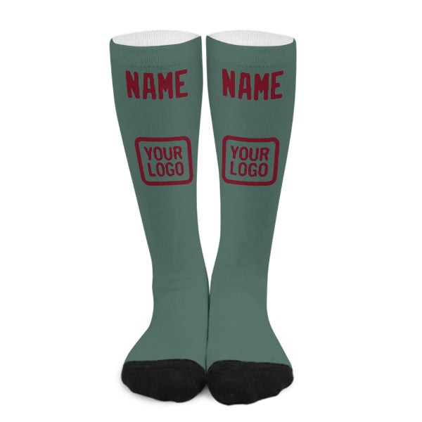 Custom Blue Green Crimson Red Knee-High Sock