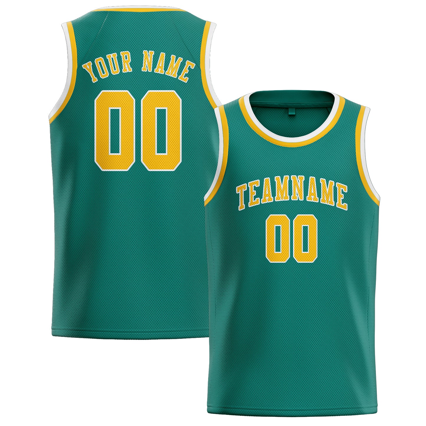 Custom Blue Green Gold Basketball Jersey